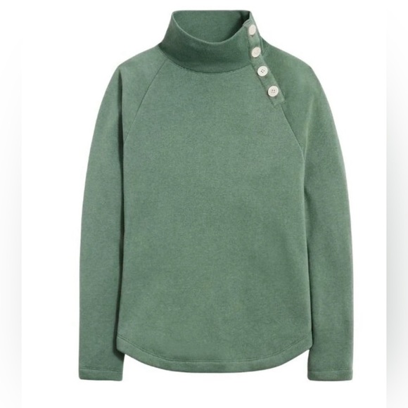 JCrew/Wide button-collar pullover sweatshirt/Size L/ pastel green - Picture 1 of 11